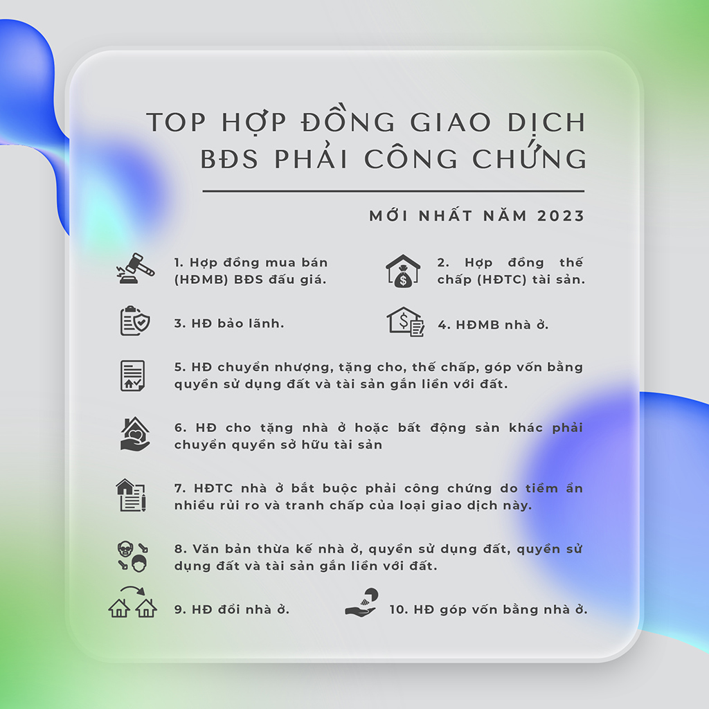 Tips pháp lý Các loại HĐ giao dịch BĐS phải công chứng
